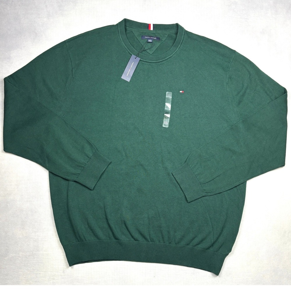 Tommy Hilfiger Mens Crewneck Sweater Green 3XL‎ 78J8320 302 NWT